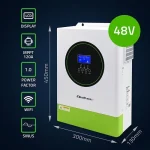 Qoltec Hybrid Off-Grid Inverter Ισχύος 6200W 53861 - Image 2