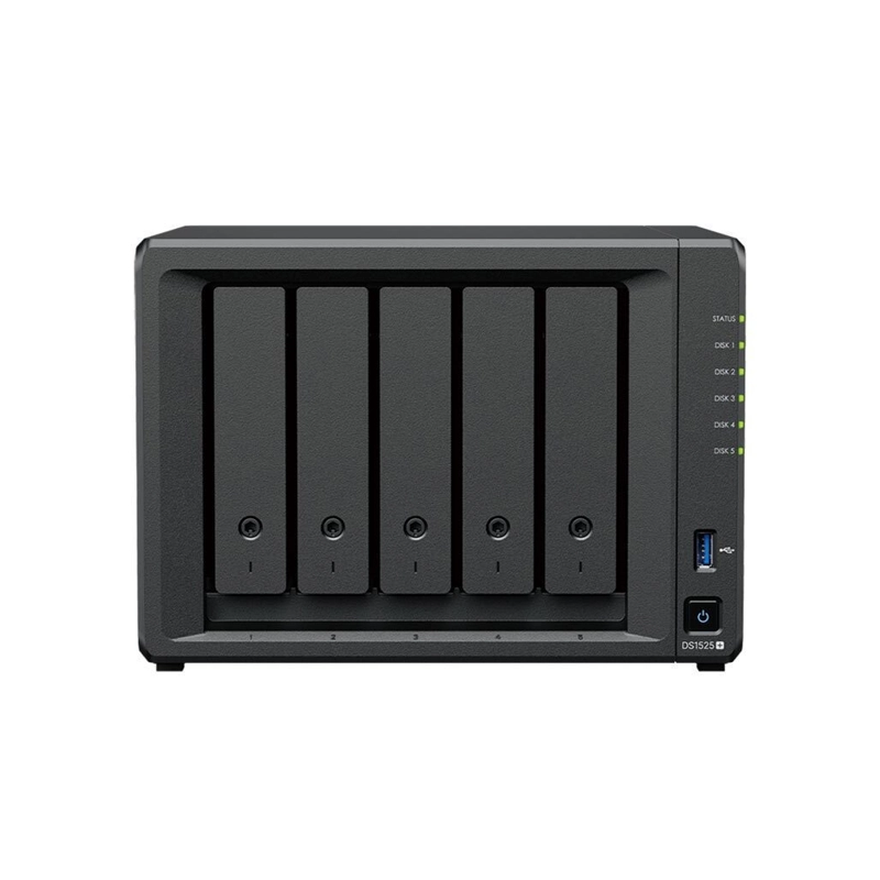 1 Synology DiskStation DS1525+ NAS Tower με 5 θέσεις για HDD/M.2/SSD και 2 θύρες Ethernet - Image 1