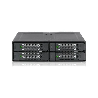 Icy Dock ToughArmor Rugged Full Metal 4-Bay 2.5 Inch NVMe U.2 SSD Mobile Rack For External 5.25 Inch Bay Μαύρο MB699VP-B