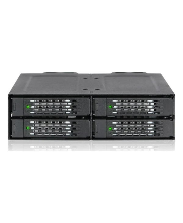 Icy Dock ToughArmor Rugged Full Metal 4-Bay 2.5 Inch NVMe U.2 SSD Mobile Rack For External 5.25 Inch Bay Μαύρο MB699VP-B