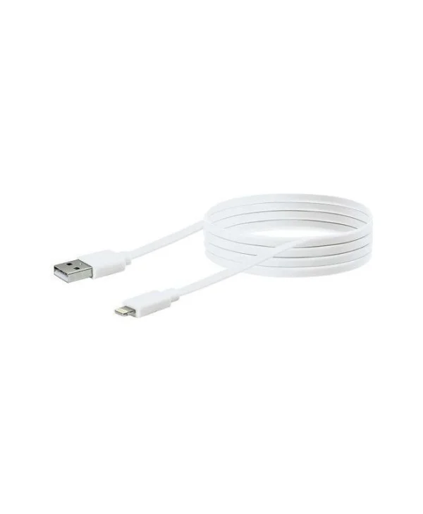 Schwaiger Flat USB-A to Lightning Cable Λευκό 2m (LKF200L532)