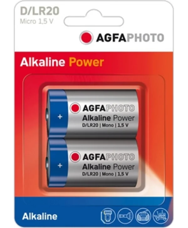 AgfaPhoto Αλκαλικές Μπαταρίες D 1.5V 2τμχ 110-802619