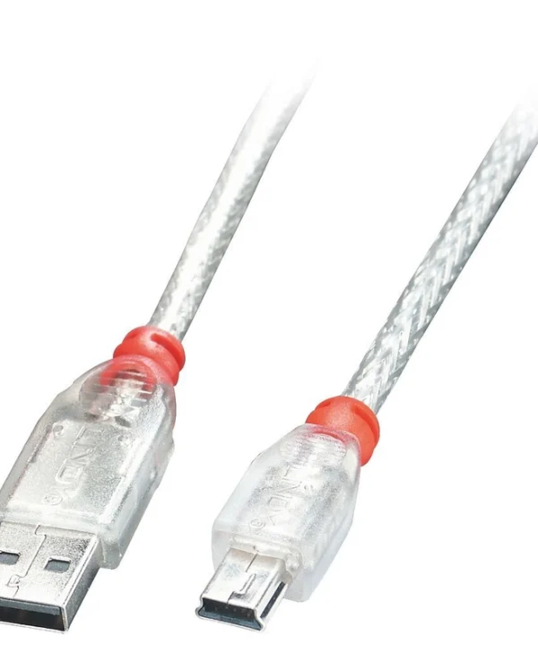 Lindy USB 2.0 Cable USB-A male - mini USB-B male Διάφανο 1m 41782