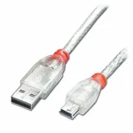 Lindy USB 2.0 Cable USB-A male - mini USB-B male Διάφανο 1m 41782 - Image 2