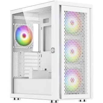 Silentware Air 100 Gaming Midi Tower Κουτί Υπολογιστή με Πλαϊνό Παράθυρο και ARGB Φωτισμό Λευκό AIR100WHITE