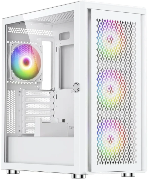 Silentware Air 100 Gaming Midi Tower Κουτί Υπολογιστή με Πλαϊνό Παράθυρο και ARGB Φωτισμό Λευκό AIR100WHITE