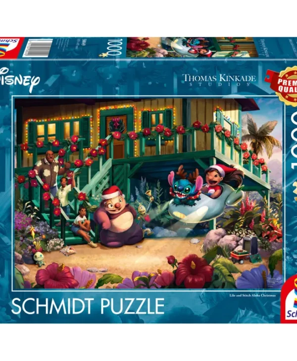 Thomas Kinkade Disney Lilo and Stitch Aloha Christmas Puzzle 2D 1000pcs 58049