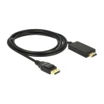 DeLock Cable DisplayPort male - HDMI male 2m Μαύρο (85317) - Image 2