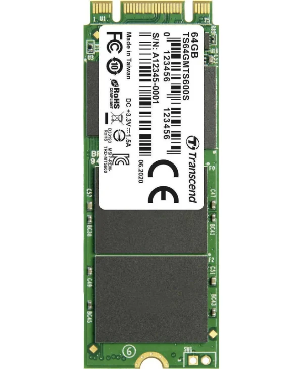 Transcend MTS600S SSD 64GB τύπου M.2 με σύνδεση SATA III TS64GMTS600S