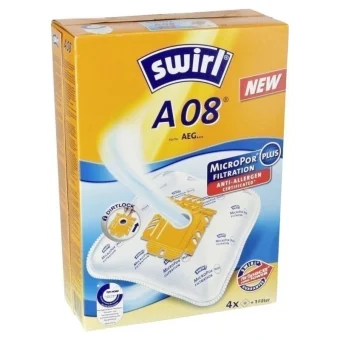 Swirl A08 Σακούλες Σκούπας 4τμχ Συμβατή με Σκούπα AEG 179343