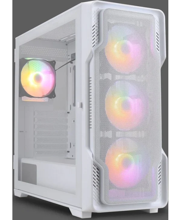 Nanoxia DS-9 ARGB TG-Mesh Airflow Gaming Midi Tower Κουτί Υπολογιστή με Πλαϊνό Παράθυρο Λευκό DS-9ARGB-W