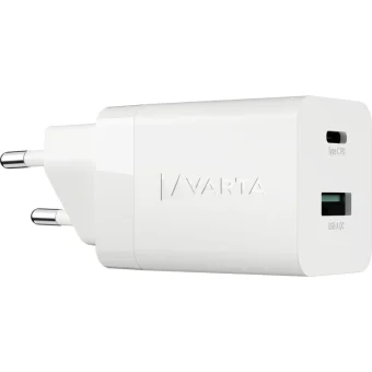 Varta Φορτιστής Χωρίς Καλώδιο GaN με Θύρα USB-A και Θύρα USB-C 20W Λευκός (57955 101 111) 57955101111