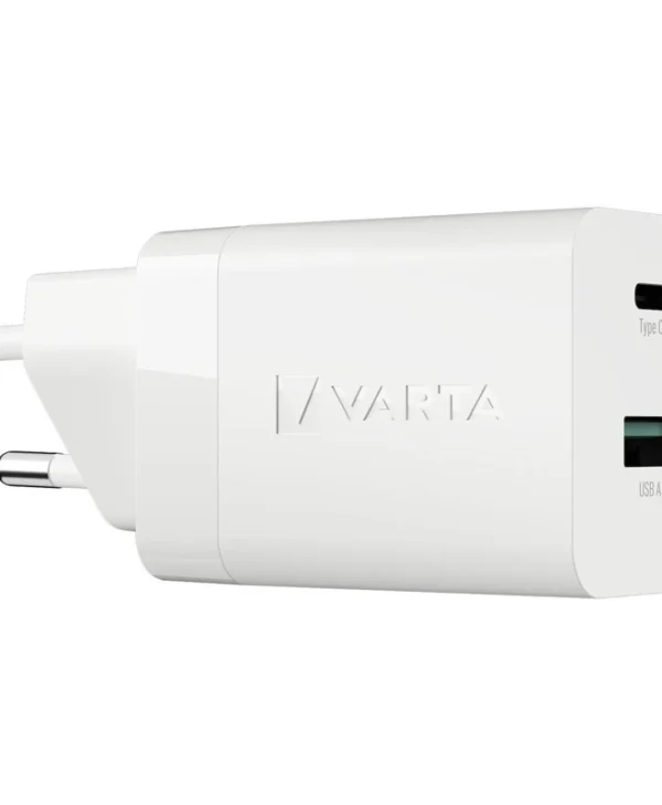Varta Φορτιστής Χωρίς Καλώδιο GaN με Θύρα USB-A και Θύρα USB-C 20W Λευκός (57955 101 111) 57955101111