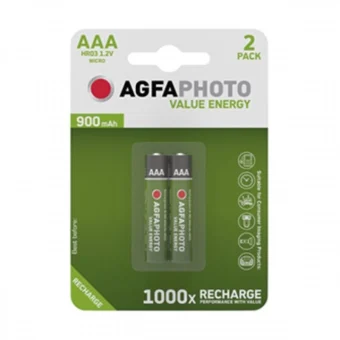 AgfaPhoto Επαναφορτιζόμενες Μπαταρίες AAA Ni-MH 900mAh 1.2V 2τμχ 131-802824