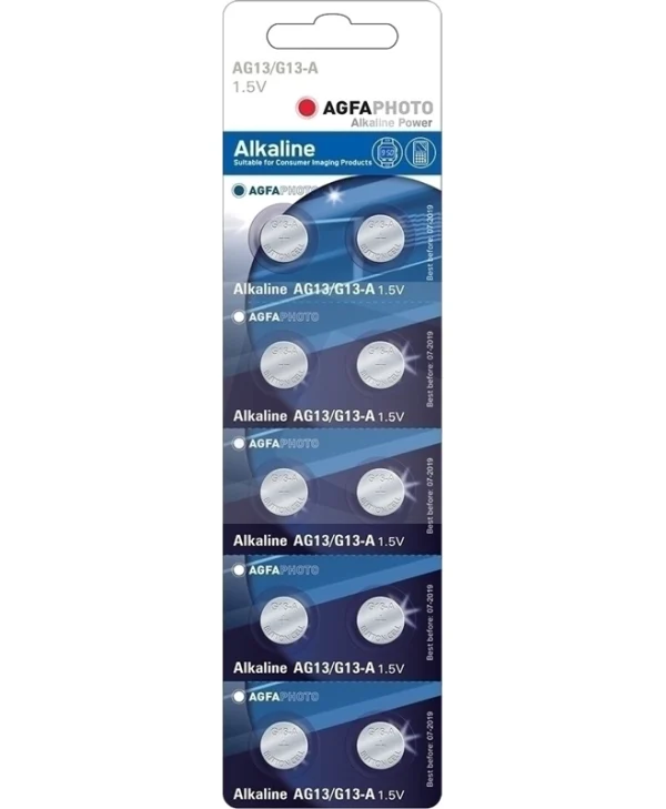 AgfaPhoto Αλκαλικές Μπαταρίες Ρολογιών LR44 1.5V 10τμχ 150-805603