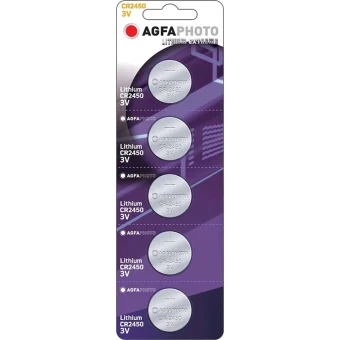 AgfaPhoto Μπαταρίες Λιθίου Ρολογιών CR2450 3V 5τμχ 150-803258