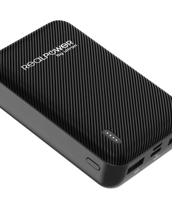 RealPower PB-10000 Mag+Watch MagSafe Power Bank 10000mAh με Θύρα USB-C Power Delivery Μαύρο 444408