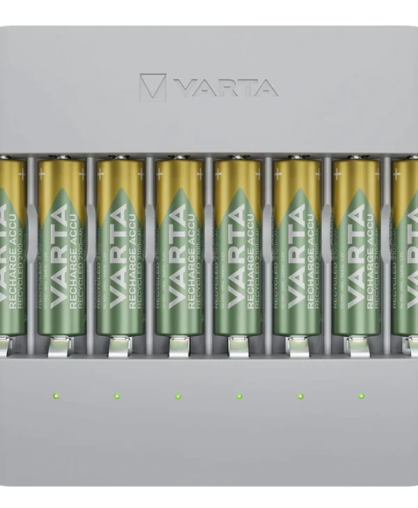 Varta Eco Charger Multi Recycled USB 8 Μπαταριών Ni-MH Μεγέθους AA/AAA Σετ με 8x AA 2100mAh σε Γκρι χρώμα 57682101121