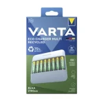 Varta Eco Charger Multi Recycled USB 8 Μπαταριών Ni-MH Μεγέθους AA/AAA Σετ με 8x AA 2100mAh σε Γκρι χρώμα 57682101121 - Image 4