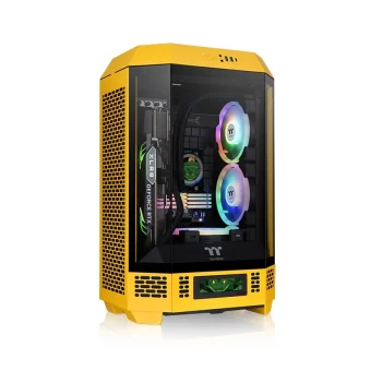 Thermaltake The Tower 300 Gaming Micro Tower Κουτί Υπολογιστή με Πλαϊνό Παράθυρο και RGB Φωτισμό Κίτρινο CA-1Y4-00S4WN-00