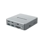 Conceptronic DONN25G 15-in-1 USB-C Docking Station με HDMI/DisplayPort 4K PD Ethernet και σύνδεση 3 Οθονών Ασημί