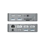 Conceptronic DONN25G 15-in-1 USB-C Docking Station με HDMI/DisplayPort 4K PD Ethernet και σύνδεση 3 Οθονών Ασημί - Image 2