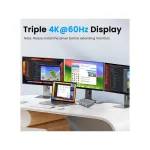 Conceptronic DONN25G 15-in-1 USB-C Docking Station με HDMI/DisplayPort 4K PD Ethernet και σύνδεση 3 Οθονών Ασημί - Image 8