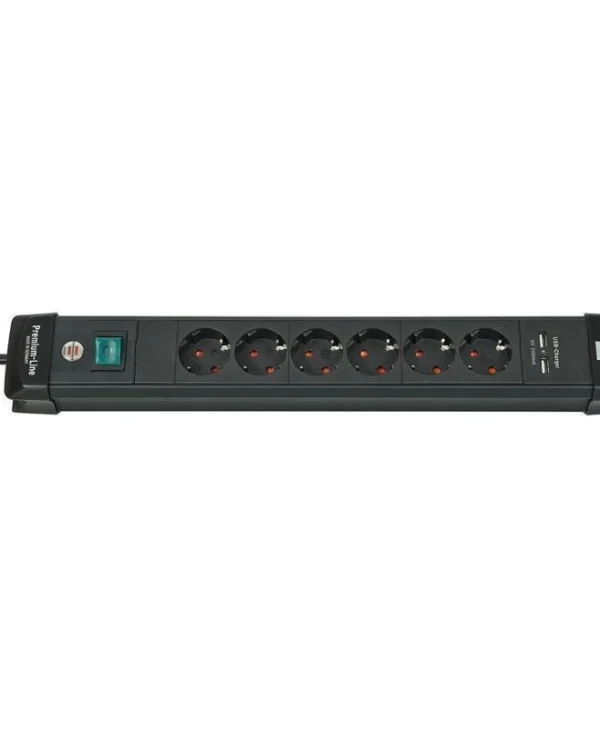 Brennenstuhl Premium-Line Πολύπριζο 6 Θέσεων με 2 USB-A και Καλώδιο 3m 1951160602