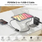 USB 2.0 Cable USB-C male - USB-C 100W 3m C14146ABK01-1.8M - Image 3