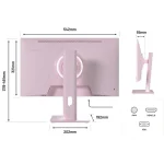 Japannext JN-I238FHD120F IPS Gaming Monitor 23.8" FHD 1920x1080 Ροζ JN-I238FHD120F-HSP-PK - Image 6