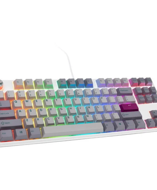 Ducky One 3 Mist Gaming Πληκτρολόγιο Tenkeyless με Cherry MX Silent Red διακόπτες και RGB φωτισμό (Αγγλικό US) Λευκό 100043093