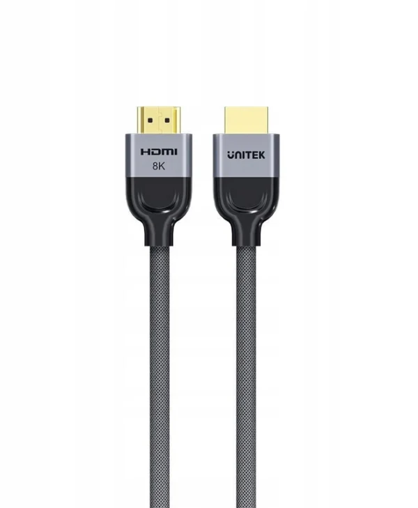 Unitek HDMI 2.1 Ultra High Speed 48Gbps 4K 120Hz HDR VRR Braided Cable HDMI male - HDMI male 1m Μαύρο C11093RGY01-1M
