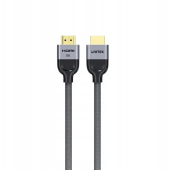 Unitek HDMI 2.1 Ultra High Speed 48Gbps 4K 120Hz HDR VRR Braided Cable HDMI male - HDMI male 2m Μαύρο C11093RGY01-2M
