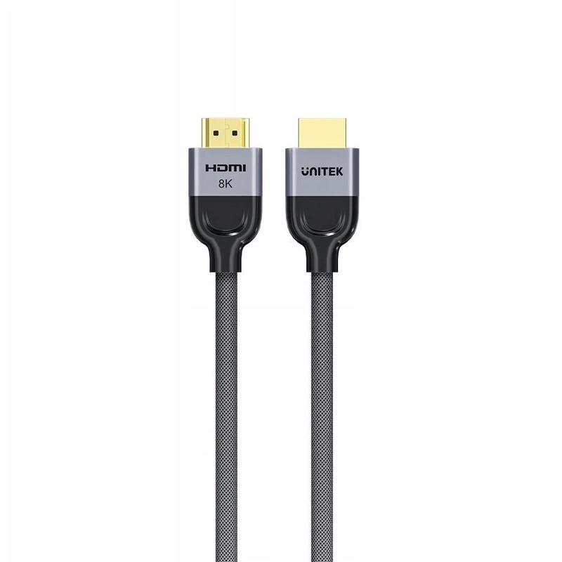 1 Unitek HDMI 2.1 Ultra High Speed 48Gbps 4K 120Hz HDR VRR Braided Cable HDMI male - HDMI male 2m Μαύρο C11093RGY01-2M - Image 1