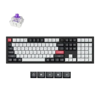 Keychron Q6 HE Q6H-M1 Ασύρματο Ηall Effect Gaming Πληκτρολόγιο με Custom Purple διακόπτες και RGB φωτισμό (Αγγλικό US)