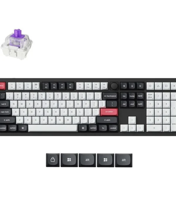 Keychron Q6 HE Q6H-M1 Ασύρματο Ηall Effect Gaming Πληκτρολόγιο με Custom Purple διακόπτες και RGB φωτισμό (Αγγλικό US)