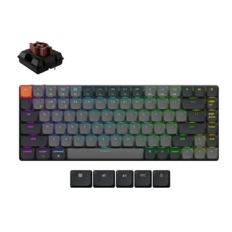 Keychron K3 QMK V3 K3X-B3 K3X-B3 Ασύρματο Gaming Μηχανικό Πληκτρολόγιο 75% με Keychron Brown διακόπτες και RGB φωτισμό (Αγγλικό US)