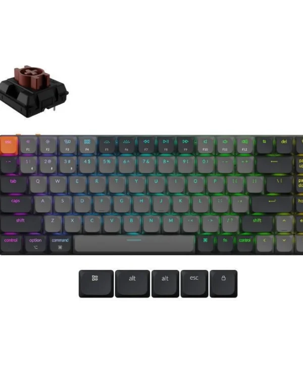 Keychron K3 QMK V3 K3X-B3 K3X-B3 Ασύρματο Gaming Μηχανικό Πληκτρολόγιο 75% με Keychron Brown διακόπτες και RGB φωτισμό (Αγγλικό US)