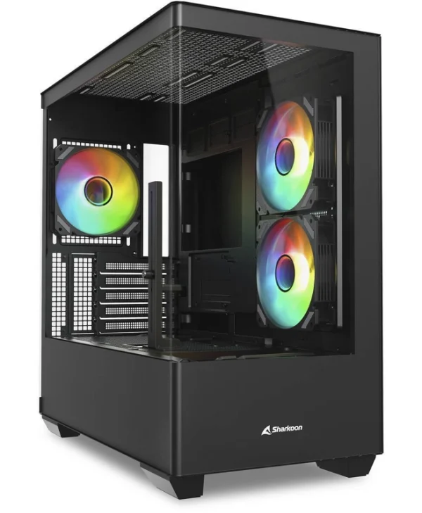 Sharkoon SHARK CM100 Gaming Micro Tower Κουτί Υπολογιστή με Πλαϊνό Παράθυρο και ARGB Φωτισμό Μαύρο 4044951041107