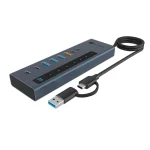 Icy Box Hub 9 Θυρών με σύνδεση USB-A Γκρι 61158 - Image 8