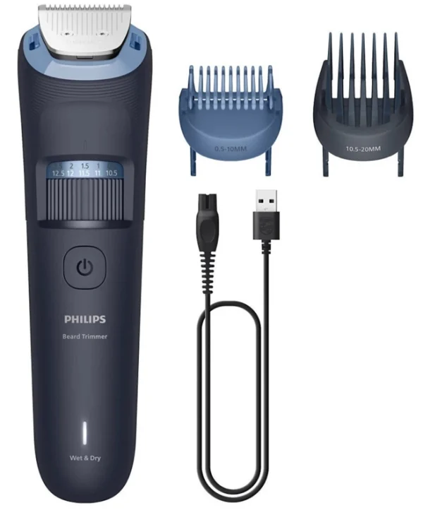 Philips Beardtrimmer 3000 Σετ Επαναφορτιζόμενης Κουρευτικής Μηχανής Γκρι BT3665/15