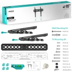 Onkron Βάση Τηλεόρασης Τοίχου έως 85" Μαύρο TM6-B - Image 3