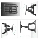 Onkron Βάση Τηλεόρασης Τοίχου έως 75" Μαύρο M6L-B - Image 5