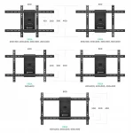 Onkron Βάση Τηλεόρασης Τοίχου έως 75" Μαύρο M6L-B - Image 8