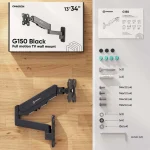 Onkron Βάση Τηλεόρασης Τοίχου έως 34" Μαύρο G150-B - Image 2
