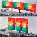 Onkron Βάση Γραφείου για 3 Οθόνες έως 32" με Βραχίονα (G280-B) - Image 9