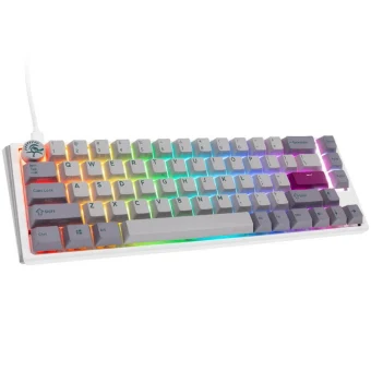 Ducky Wired One 3 Mist Sf Gaming Μηχανικό Πληκτρολόγιο 65% με Cherry MX Blue διακόπτες και RGB φωτισμό (Αγγλικό US) Λευκό 100043100