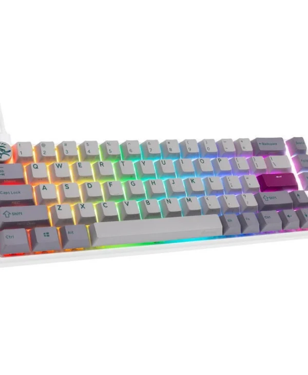 Ducky Wired One 3 Mist Sf Gaming Μηχανικό Πληκτρολόγιο 65% με Cherry MX Blue διακόπτες και RGB φωτισμό (Αγγλικό US) Λευκό 100043100