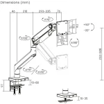 Digitus Βάση Γραφείου Οθόνης έως 49" με Βραχίονα (DA-90473) - Image 4