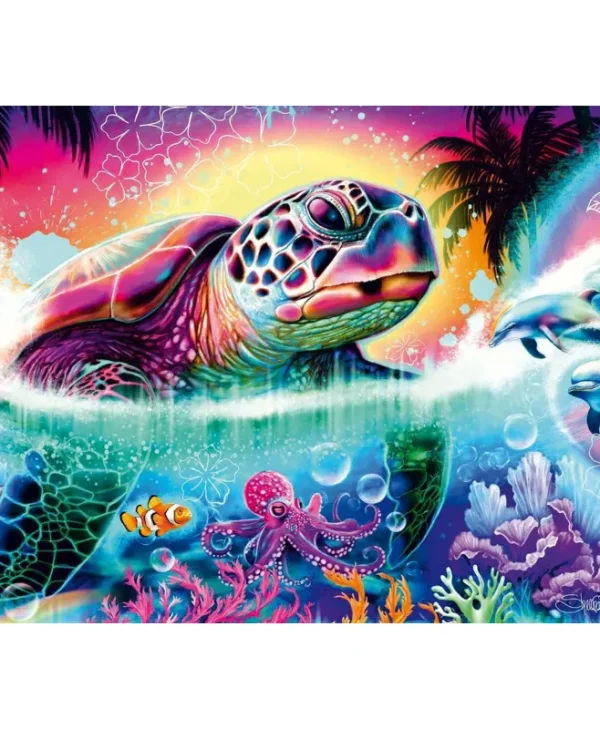 Schmidt Spiele Sheena Pike Neon Turtle Puzzle 1000 Pieces 49.3 X 69.3 Cm 58634